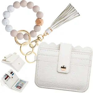 Wallet Keychain Wristlet for Women RFID Card Holder Keychain Key Chain Wallet Key Ring with Wrist Wallet for Women