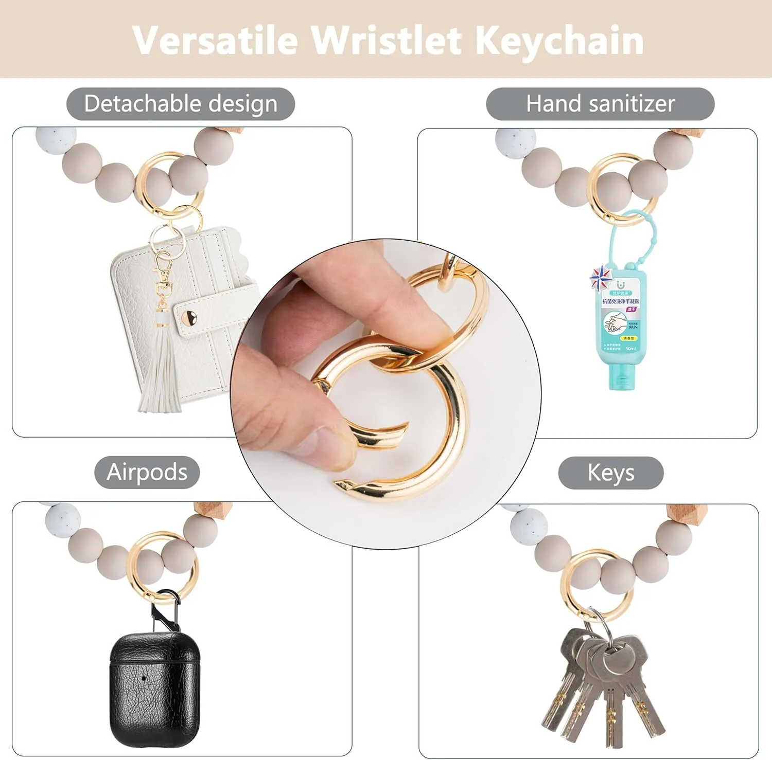 Wallet Keychain Wristlet for Women RFID Card Holder Keychain Key Chain Wallet Key Ring with Wrist Wallet for Women