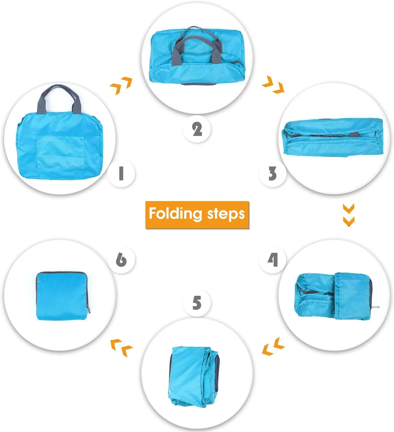 WANDF Foldable Travel Duffel Bag Luggage Sports Gym Water Resistant Nylon