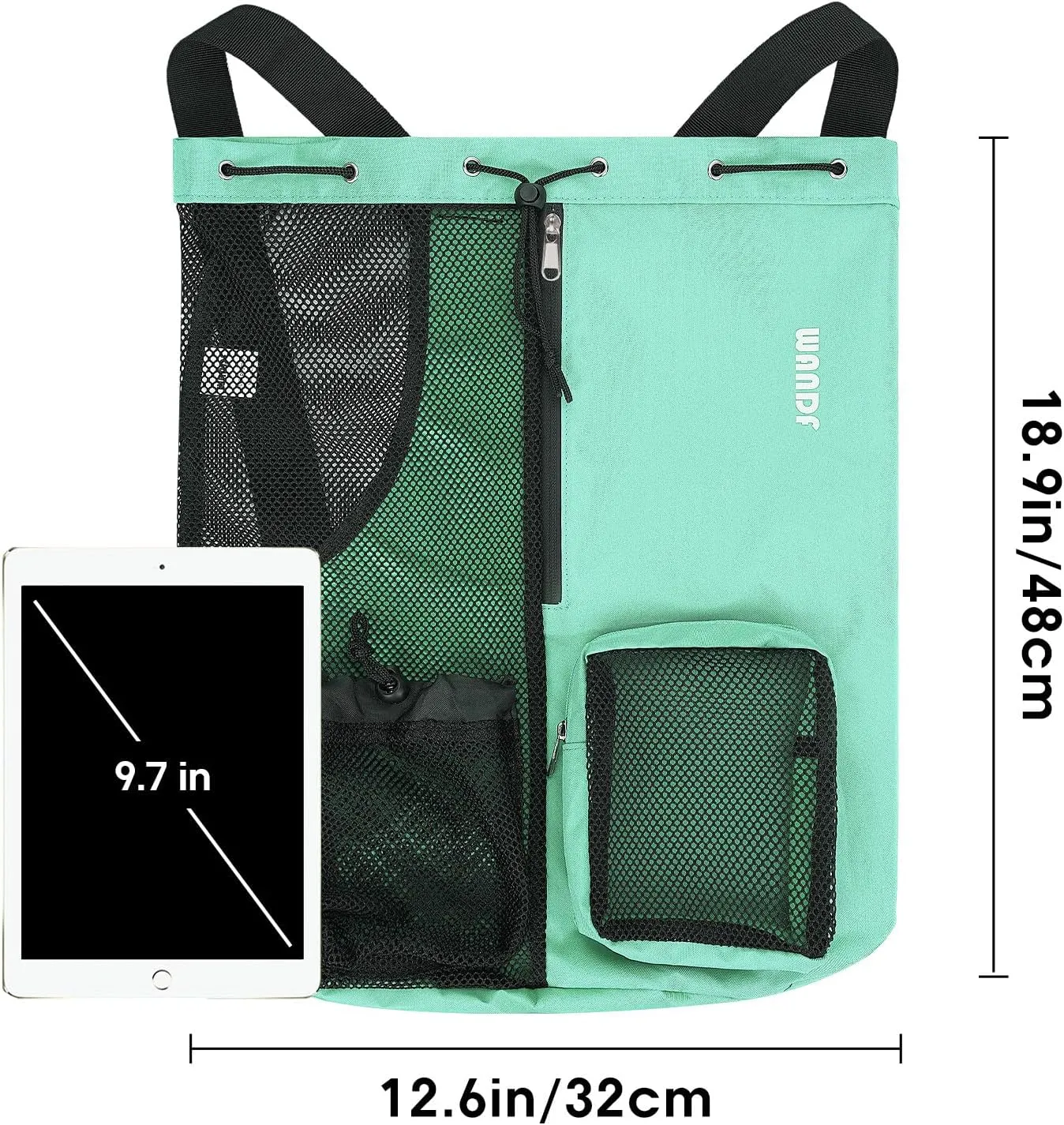 WANDF Swim Bag Mesh Drawstring Backpack with Wet Pocket for Swimming, Gym, and Workout Gear