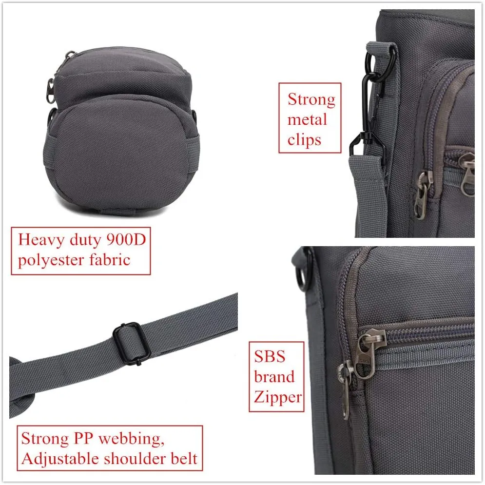 Water Bottle Pouch Multi-Purpose Hydration Waist Carrier Bag with Detachable Handle Strap &Shoulder Strap