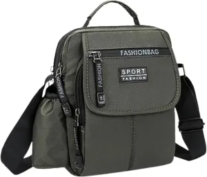 Water Repellent Crossbody Sling Messenger Bags Water Bottle Holder Key Ring Strap, Lightweight Business Shoulder Bags