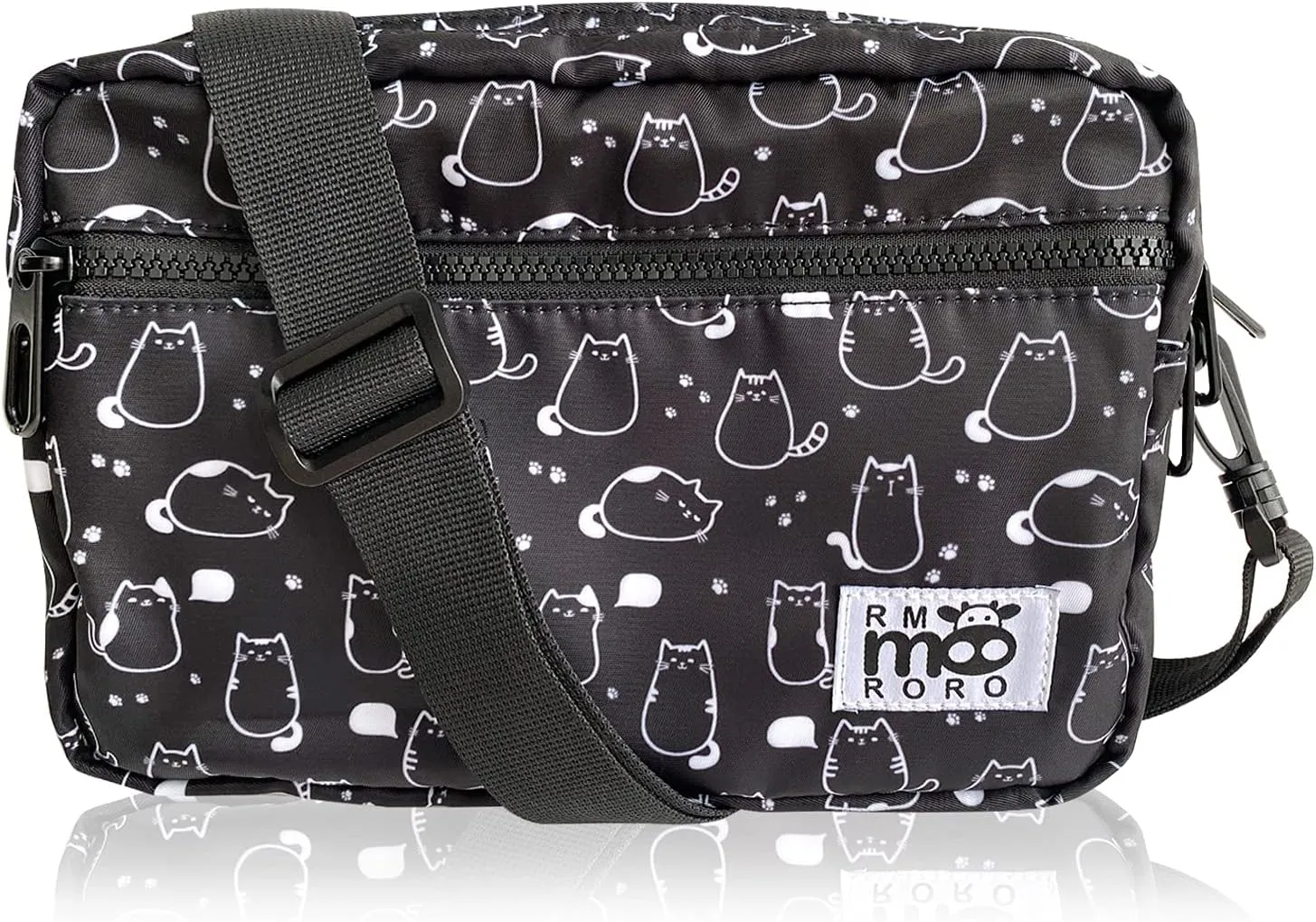 Water Resistant Messenger Bag Crossbody Sling Purse Multi Pockets for hiking travel sports Floral