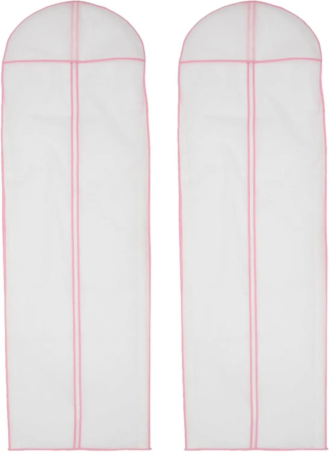 Wedding Dress Garment Bag - 71" Garment Bags for Travel & Hanging Clothes or Storage Preservation - Wedding Dress Bag for Gowns Long with 20" Gusset for Puffy Bridal Gowns Cover(Pink-2 pcs)