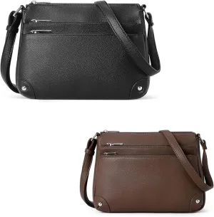 WESTBRONCO Crossbody Bags for Women, Medium Size Shoulder Handbags, Satchel Purse with Multi Zipper Pocket Black