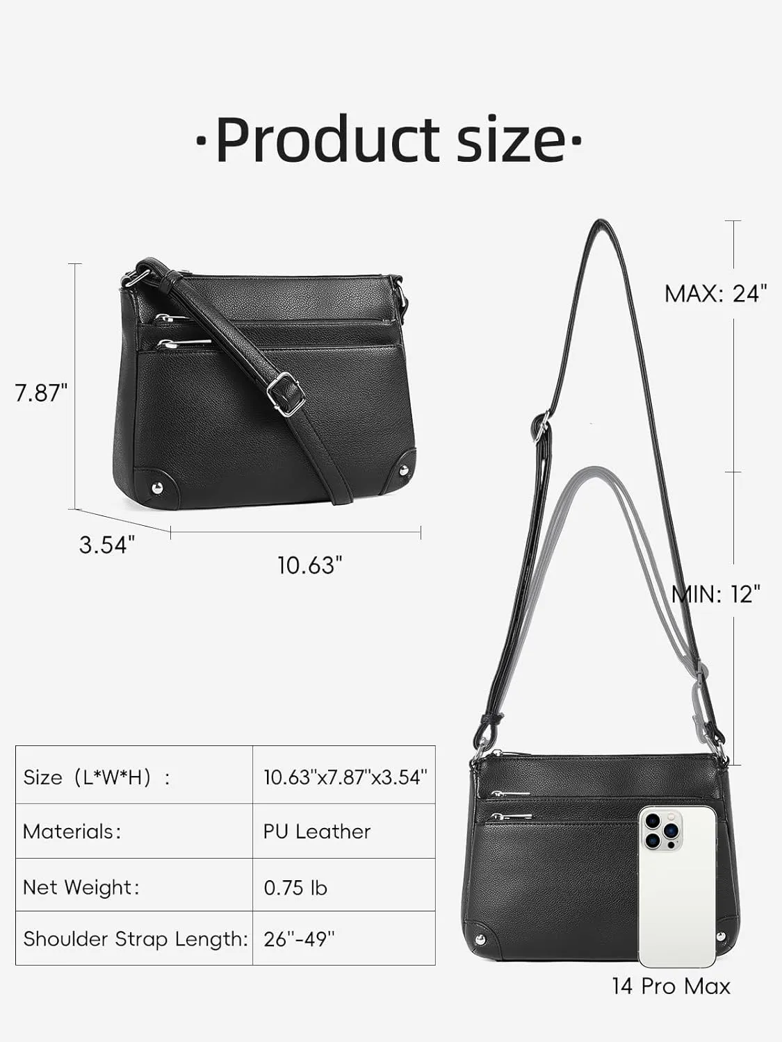 WESTBRONCO Crossbody Bags for Women, Medium Size Shoulder Handbags, Satchel Purse with Multi Zipper Pocket