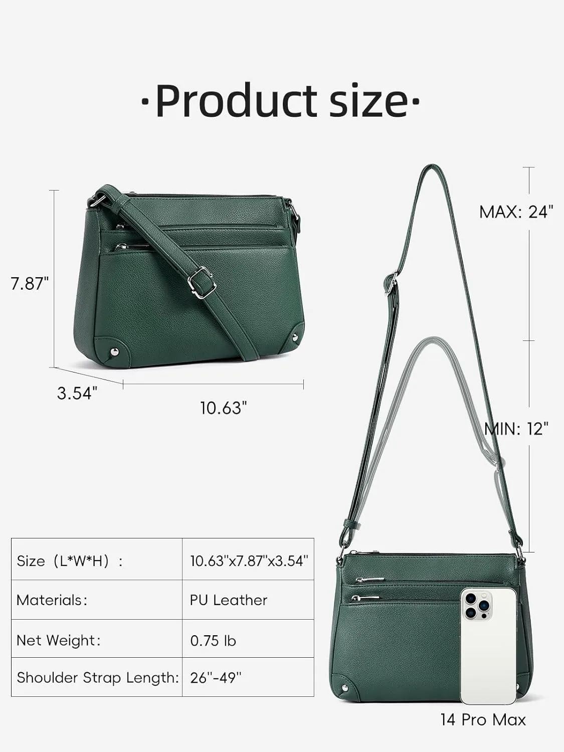 WESTBRONCO Crossbody Bags for Women, Medium Size Shoulder Handbags, Satchel Purse with Multi Zipper Pocket