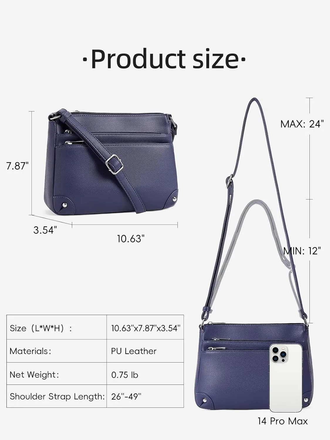 WESTBRONCO Crossbody Bags for Women, Medium Size Shoulder Handbags, Satchel Purse with Multi Zipper Pocket