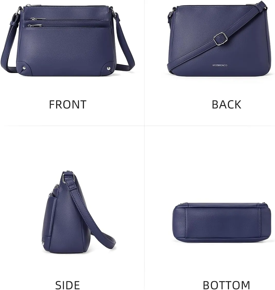 WESTBRONCO Crossbody Bags for Women, Medium Size Shoulder Handbags, Satchel Purse with Multi Zipper Pocket