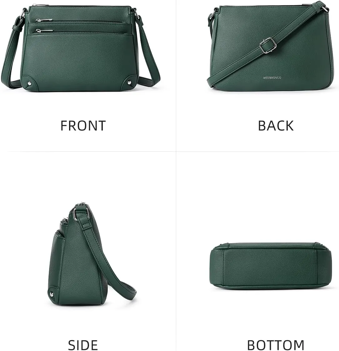 WESTBRONCO Crossbody Bags for Women, Medium Size Shoulder Handbags, Satchel Purse with Multi Zipper Pocket