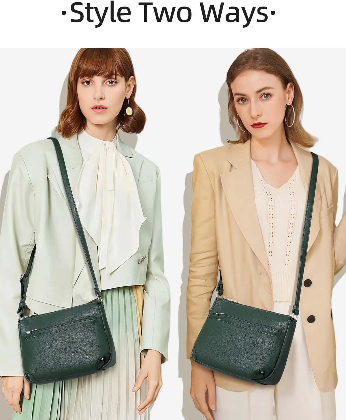 WESTBRONCO Crossbody Bags for Women, Medium Size Shoulder Handbags, Satchel Purse with Multi Zipper Pocket