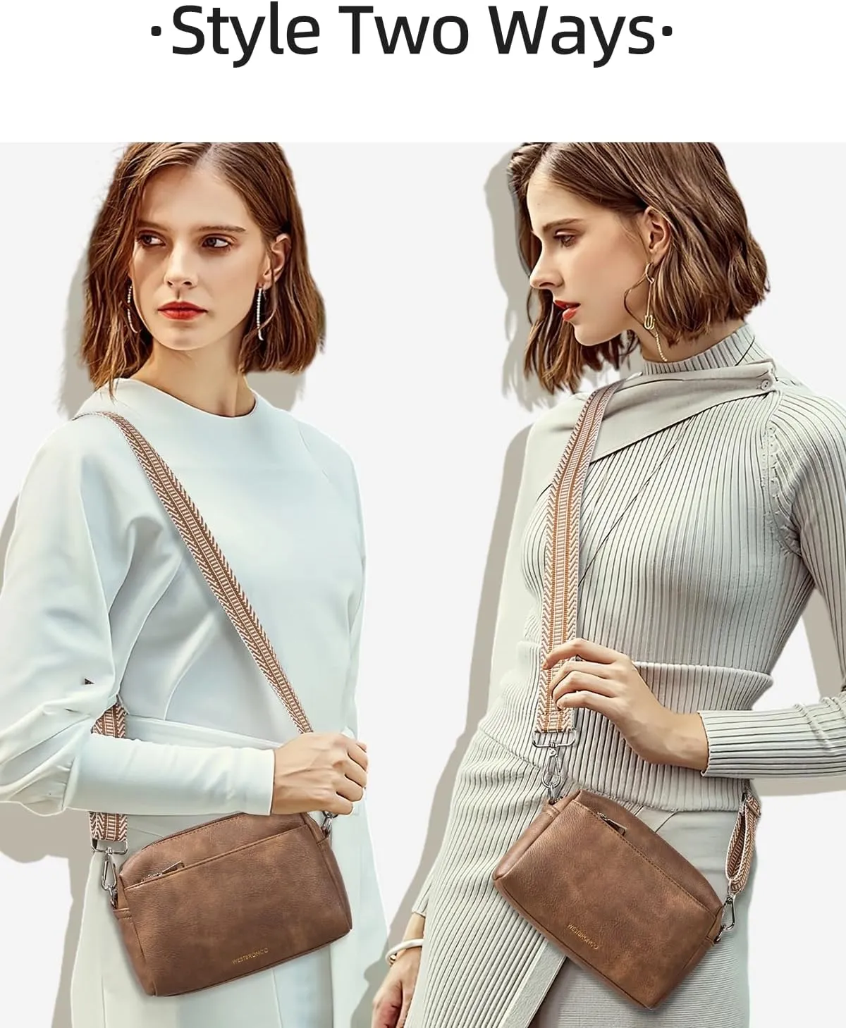 WESTBRONCO Small Crossbody Bags for Women, Shoulder Handbags, Satchel Purse with Adjustable Strap