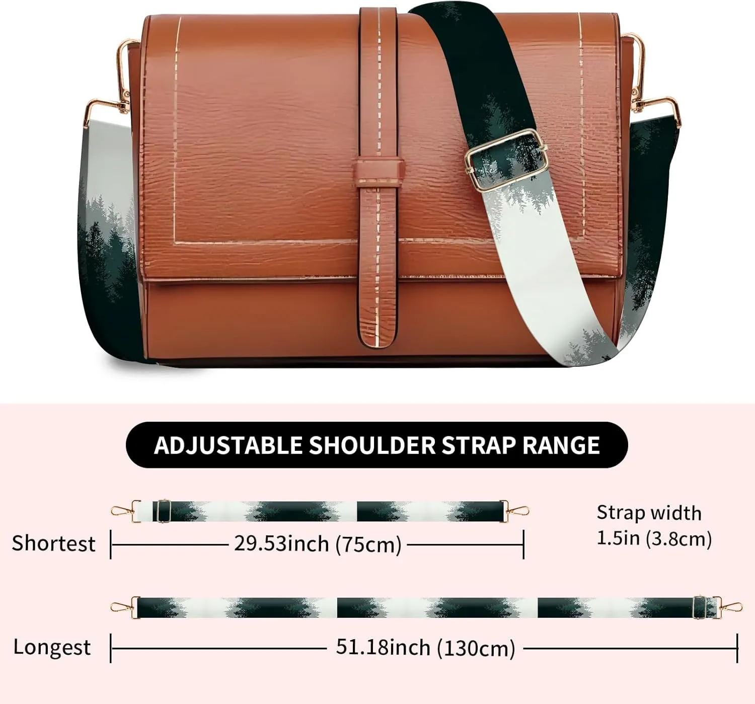 Wide Purse Strap Replacement Crossbody, Funny Shoulder Strap Adjustable, Cute Bag Strap for Women Guitar Purses