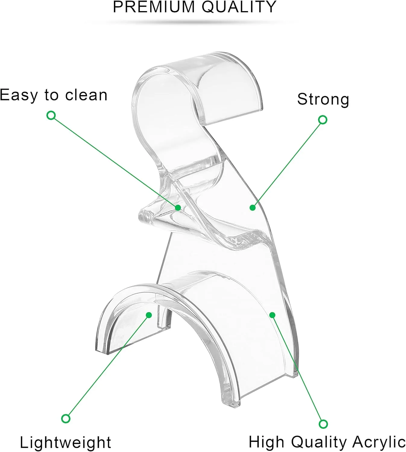 Wiosi Premium Clear Purse Hanger Closet Set of 3 - Durable Acrylic Organizers and Storage Bag Hanger for Luxury Closet - Purse Hanger Holder for Handbags, Premium Backpack Purse Hooks