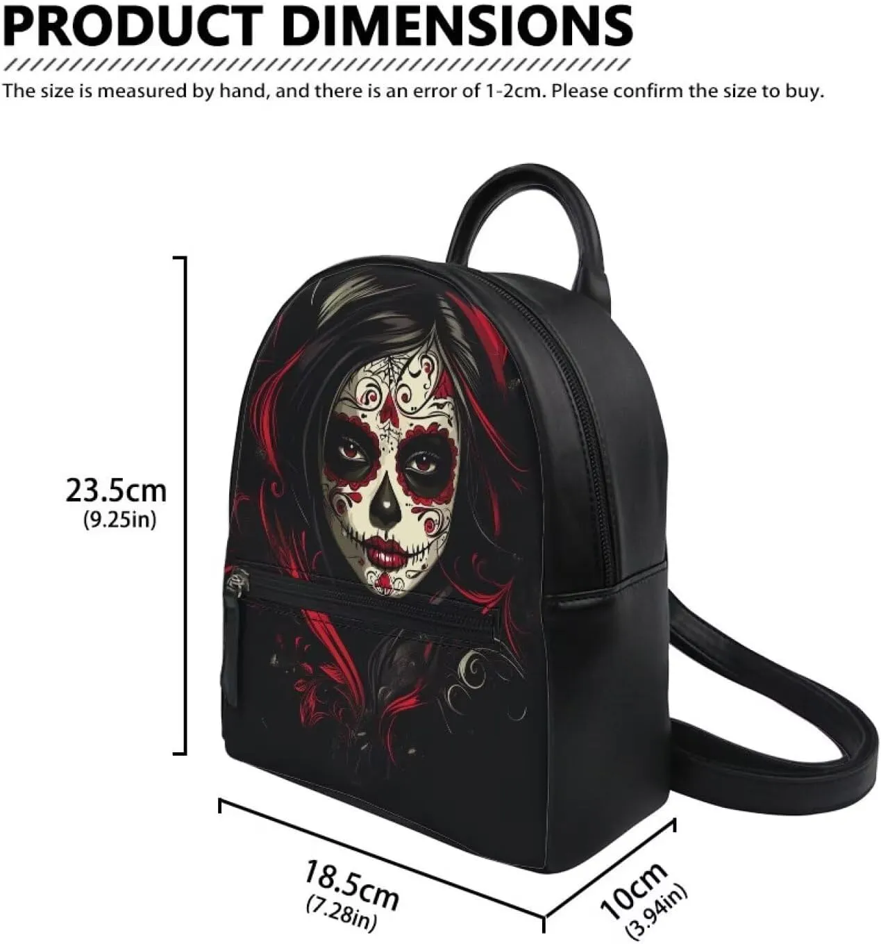 Witch Backpack Purse for Women Small Leather Goth Backpack Teen Girls Travel Shoulder Bag Lightweight Casual Daypack College Schoolbag Rucksack