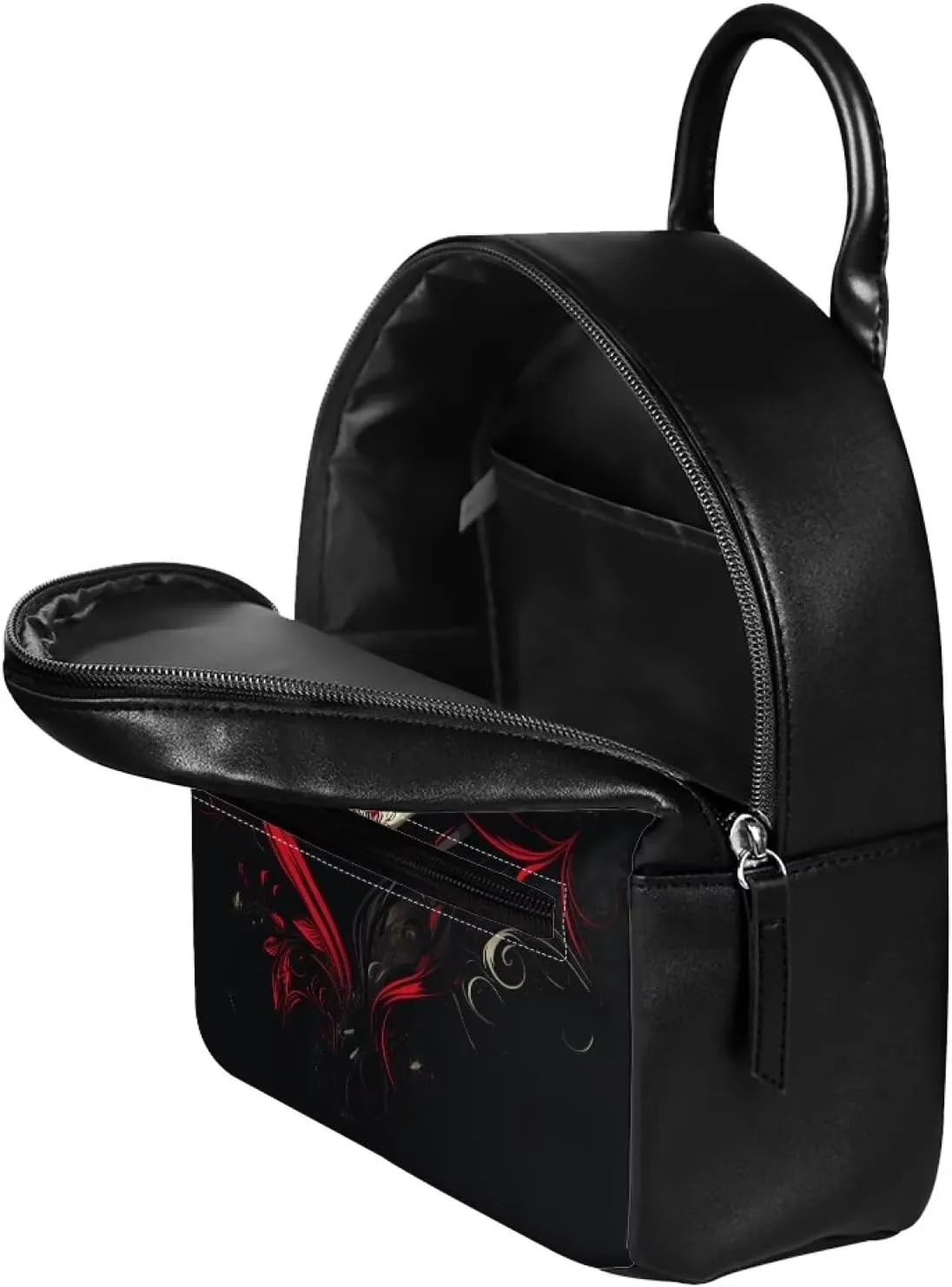 Witch Backpack Purse for Women Small Leather Goth Backpack Teen Girls Travel Shoulder Bag Lightweight Casual Daypack College Schoolbag Rucksack