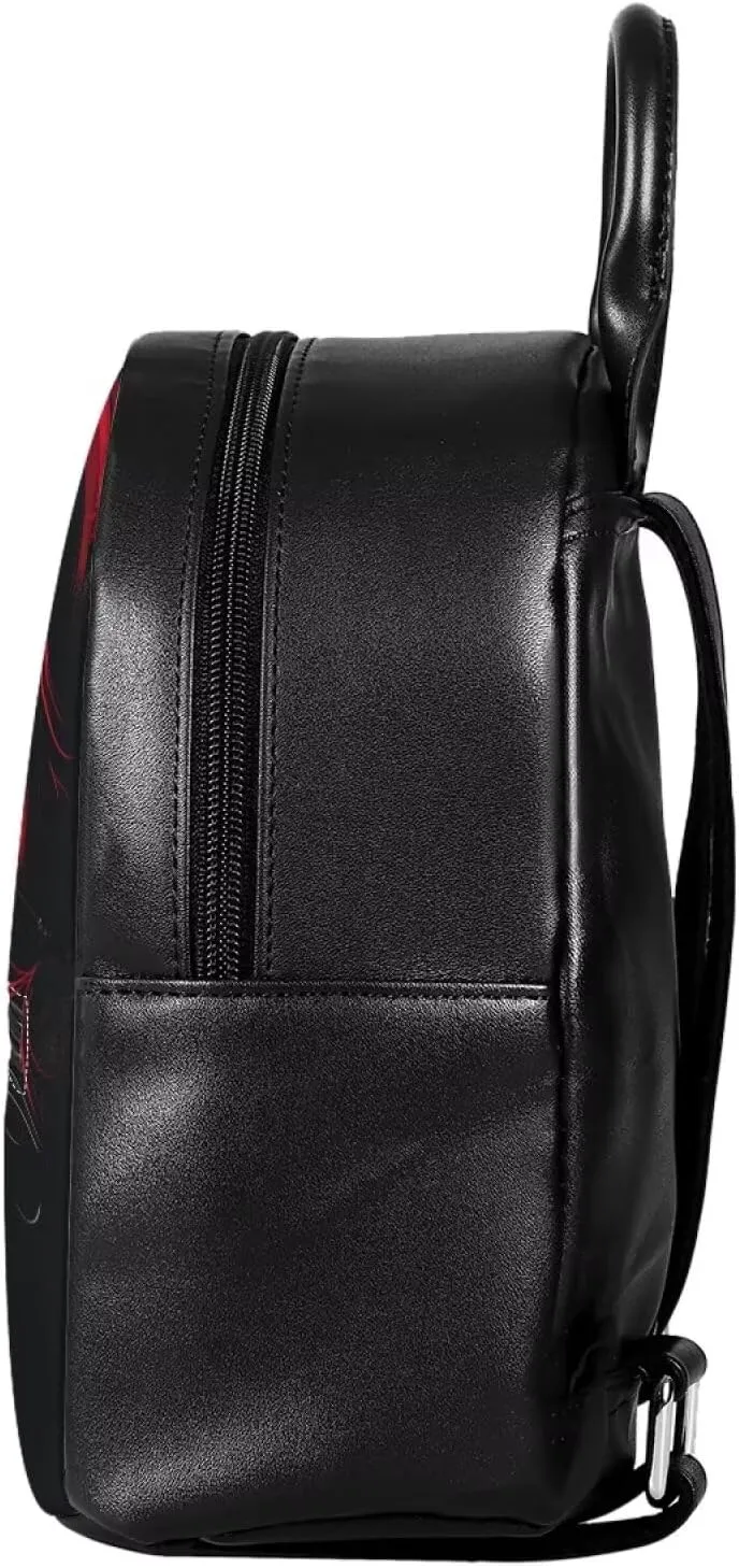 Witch Backpack Purse for Women Small Leather Goth Backpack Teen Girls Travel Shoulder Bag Lightweight Casual Daypack College Schoolbag Rucksack