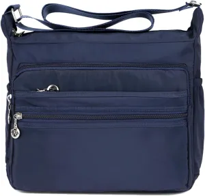 WITERY Small Crossboby Bag for Women - Waterproof Nylon Multi-pocket Purse Travel Shoulder Bag Lightweight Messenger Bag