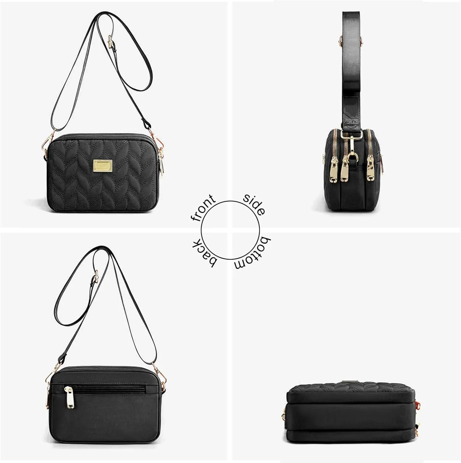 WITERY Small Crossboby Purse for Women - Waterproof Nylon Crossbody Phone Purse Shoulder Bag with Adjustable Strap