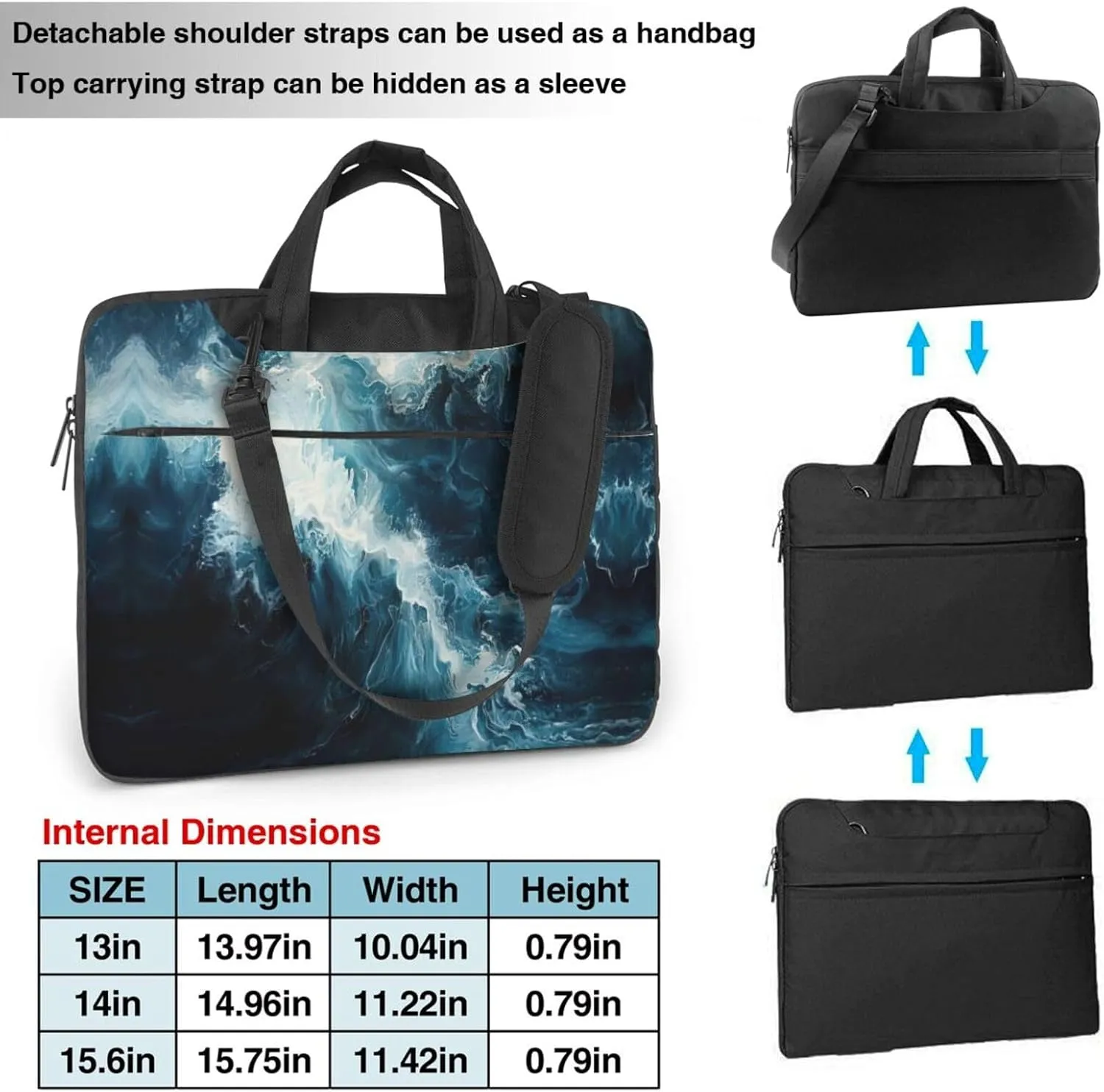 WITHIN THE TIDES Print Messenger Bag & Case Shoulder Strap Fashionable Laptop Bag for Business Travel