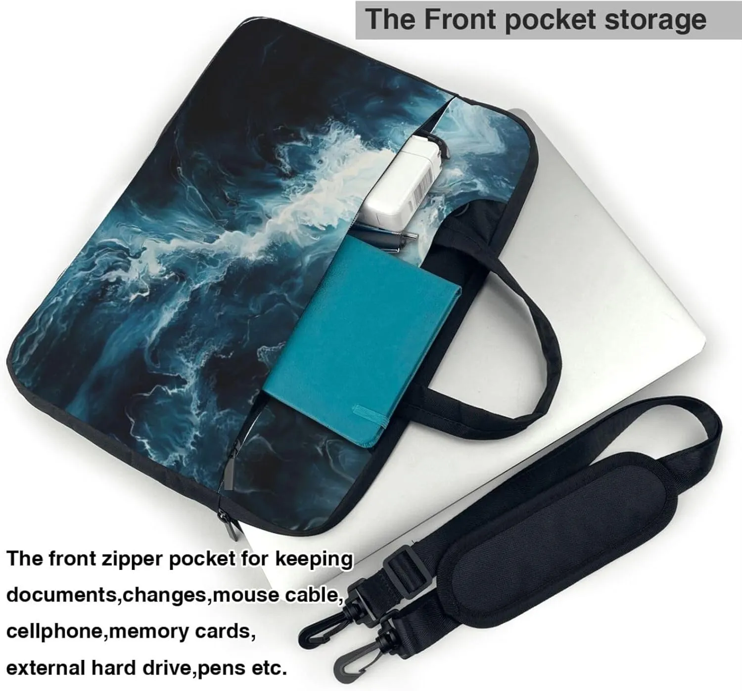WITHIN THE TIDES Print Messenger Bag & Case Shoulder Strap Fashionable Laptop Bag for Business Travel