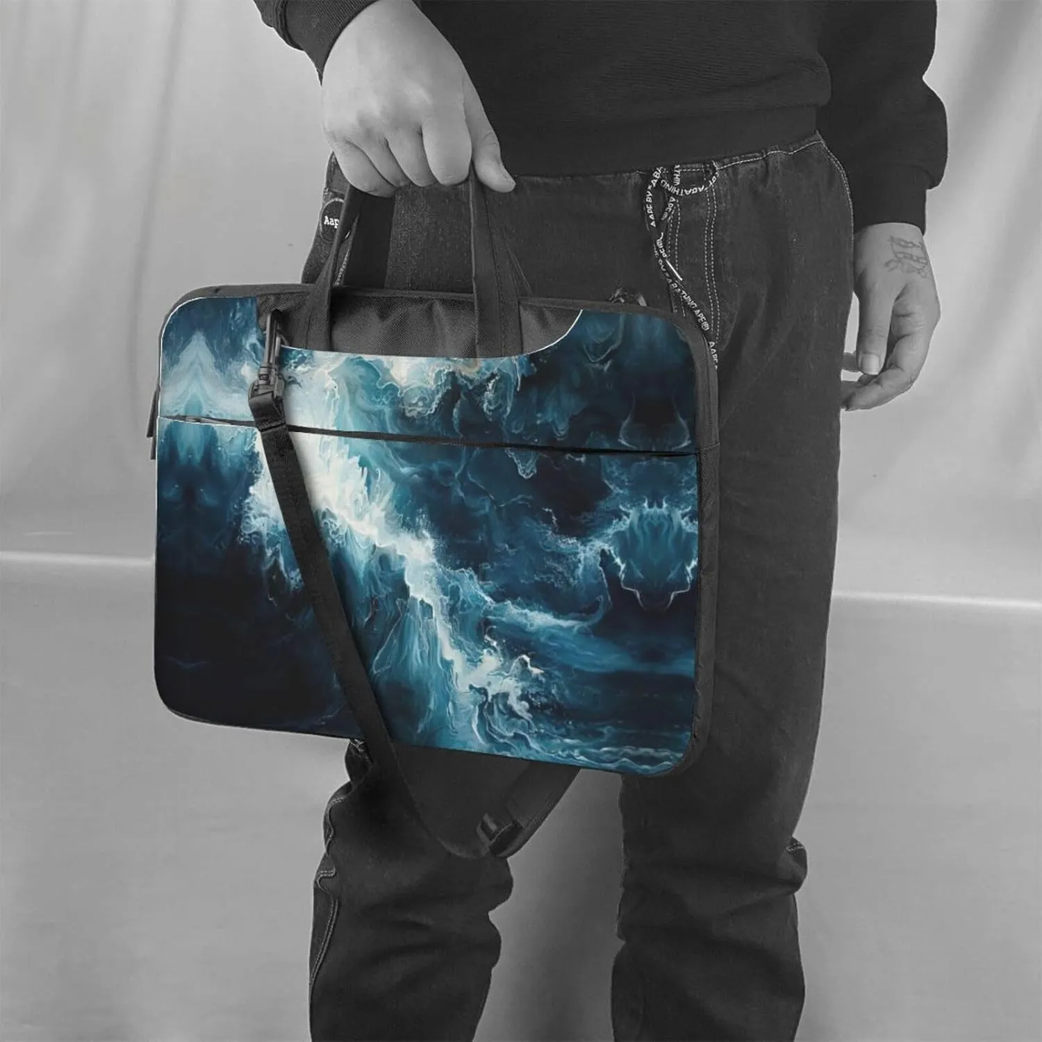WITHIN THE TIDES Print Messenger Bag & Case Shoulder Strap Fashionable Laptop Bag for Business Travel