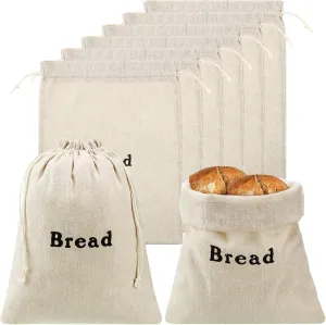 Woanger Linen Bread Bags - Reusable Bread Storage Containers (12 Pieces) - 12 x 15 Inch Unbleached Loaves & Pastries Bags for Bakery, Picnic, Wedding, Camping
