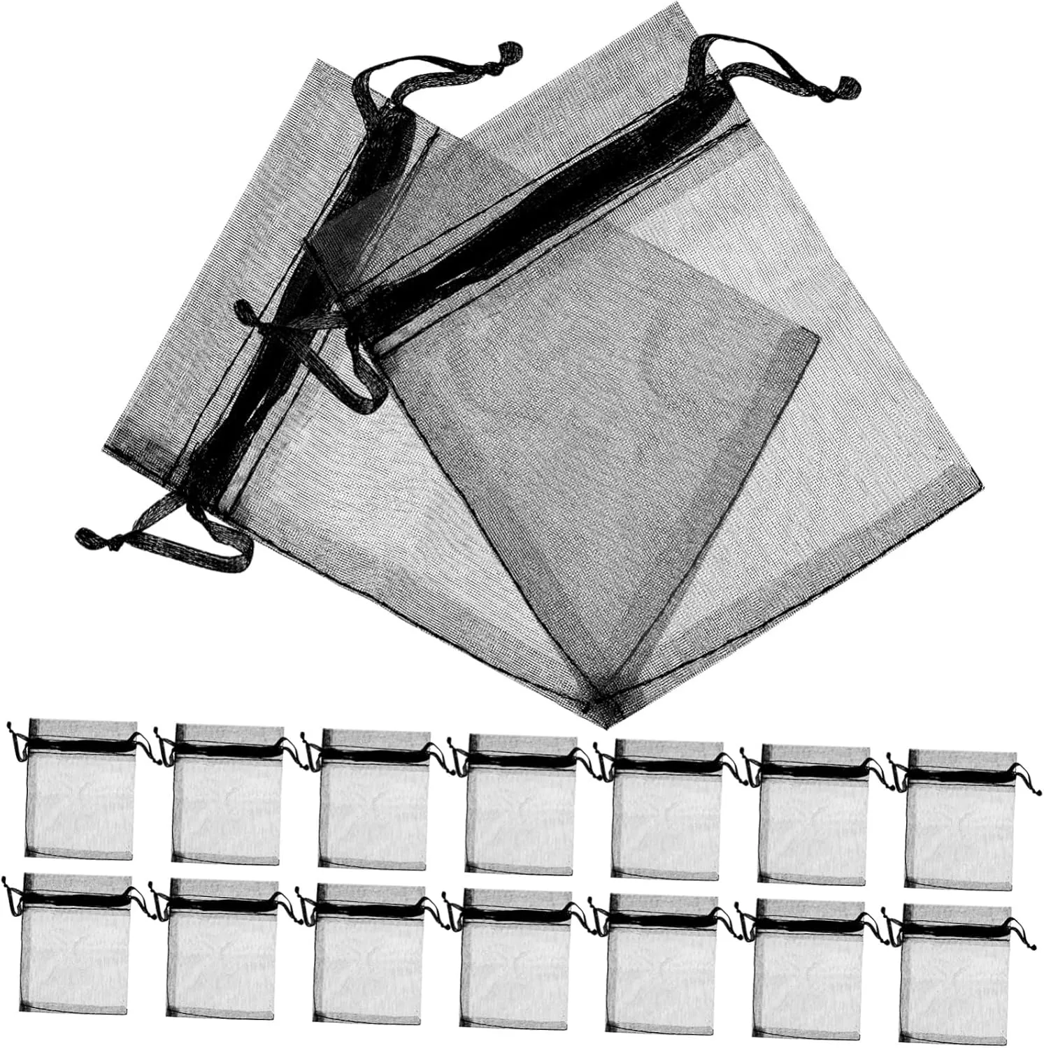 WOFASHPURET 100Pcs Organza Drawstring Bags Creative Candy Jewelry Wrapping for Lightweight Portable Storage for Bracelets Snacks Treats