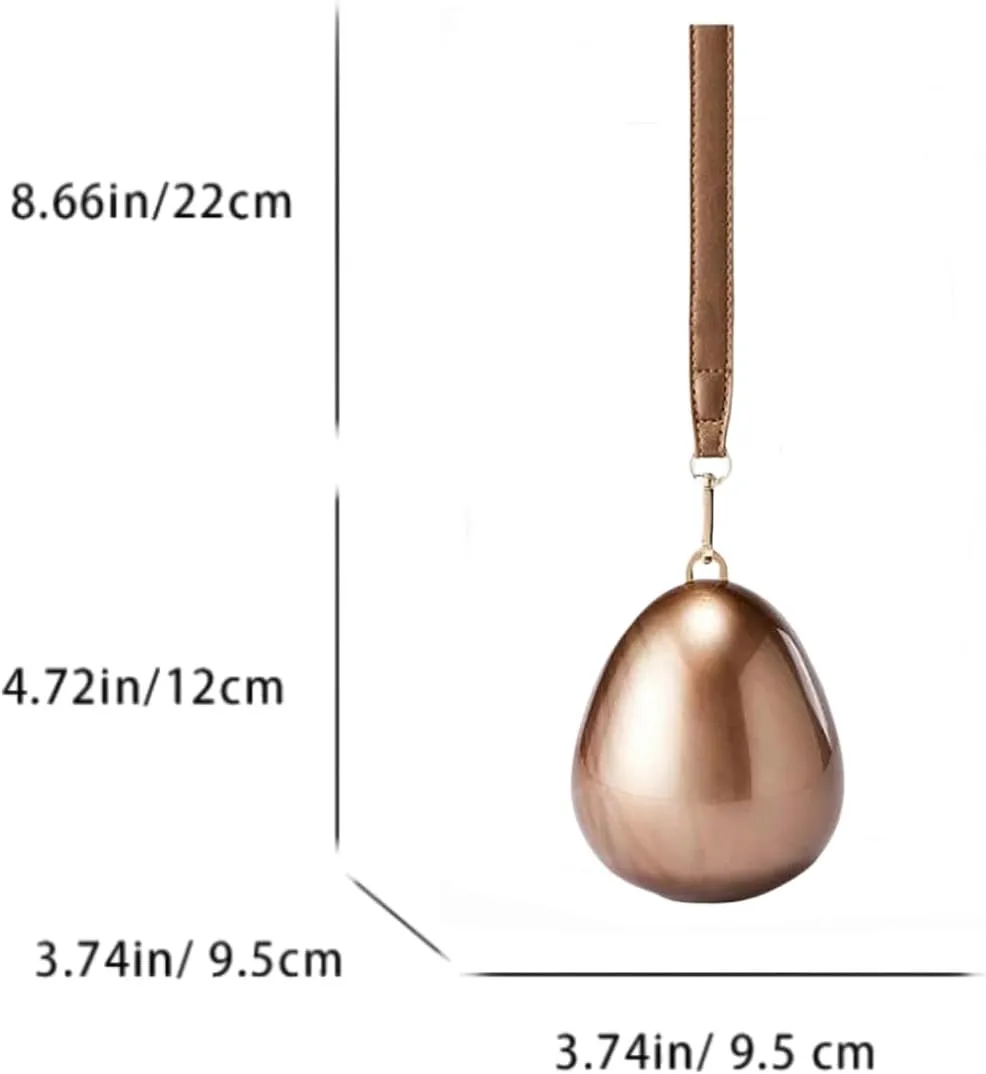 Women Acrylic Egg Clutch Bag Cute Pearl Acrylic Evening Handbags Marble Purses Beaded Shoulder Bags for Party Prom