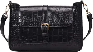 Women Fashion Shoulder Handbag Purse Alligator Embossing Messenger Purse Small Satchel Bags Brown