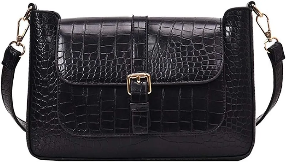 Women Fashion Shoulder Handbag Purse Alligator Embossing Messenger Purse Small Satchel Bags Brown