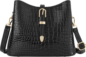 Women Fashion Shoulder Handbag Purse Alligator Embossing Messenger Purse Small Satchel Bags Brown