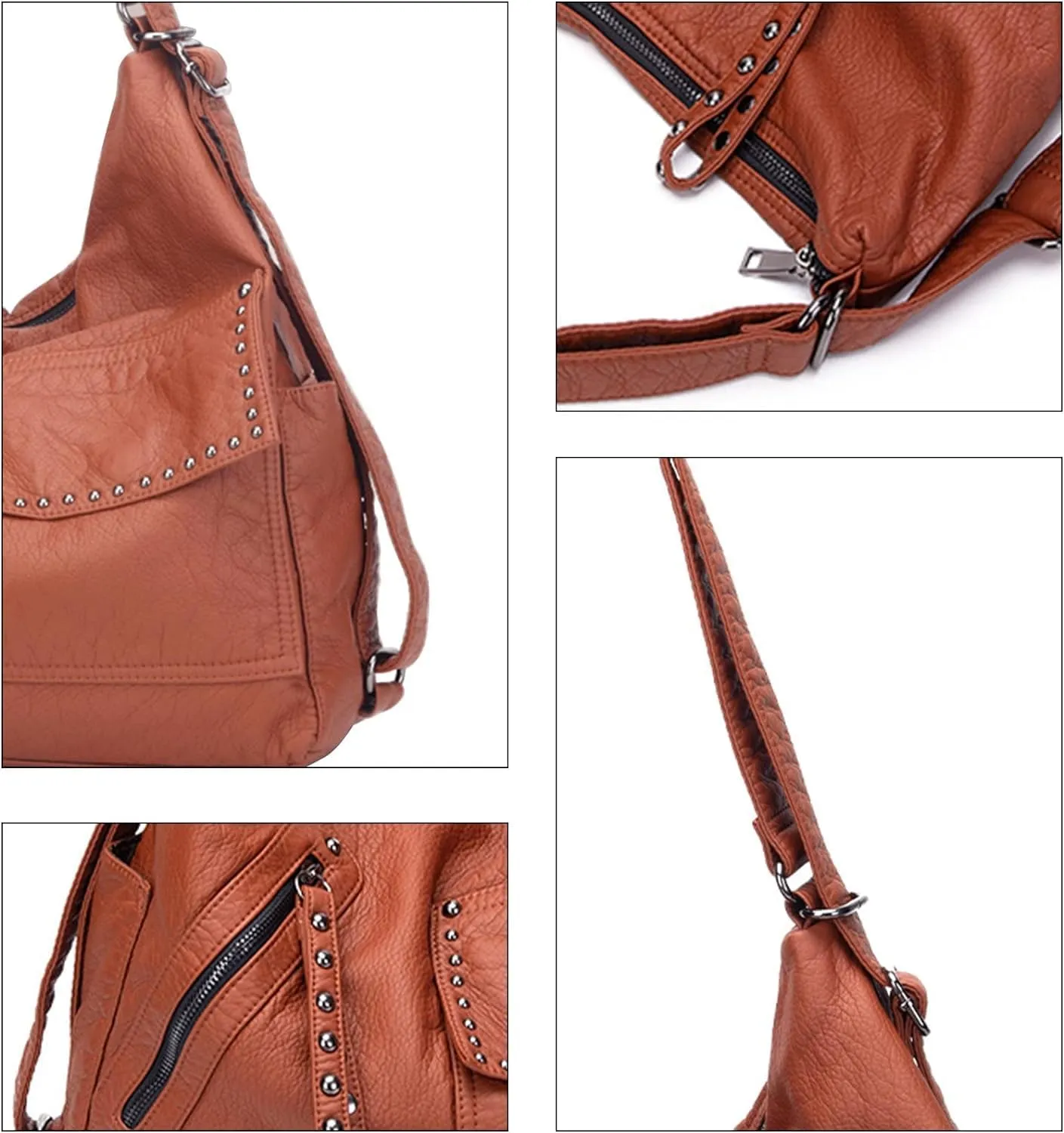 Women Hobo Shoulder Bag PU Leather Backpack Purses Large Crossbody Bag Fashion Shoulder Handbags
