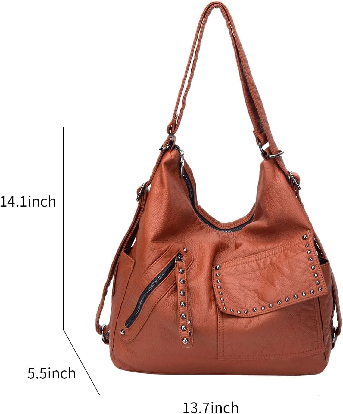 Women Hobo Shoulder Bag PU Leather Backpack Purses Large Crossbody Bag Fashion Shoulder Handbags