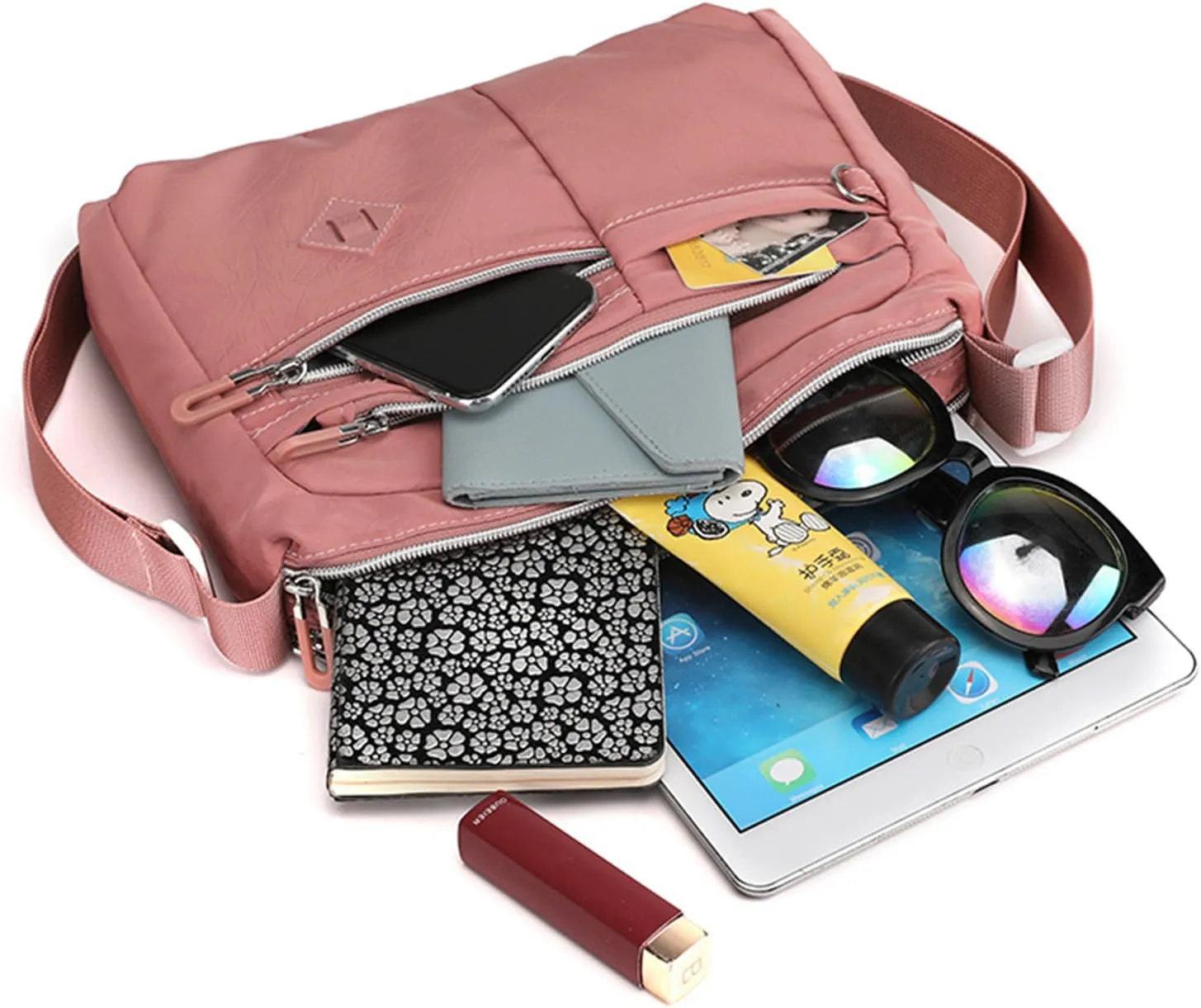 Women Lightweight Multi-Pocket Shoulder Bag,With Adjustable Shoulder Strap, Multi-Pocket Shoulder Crossbody Bag For Women.