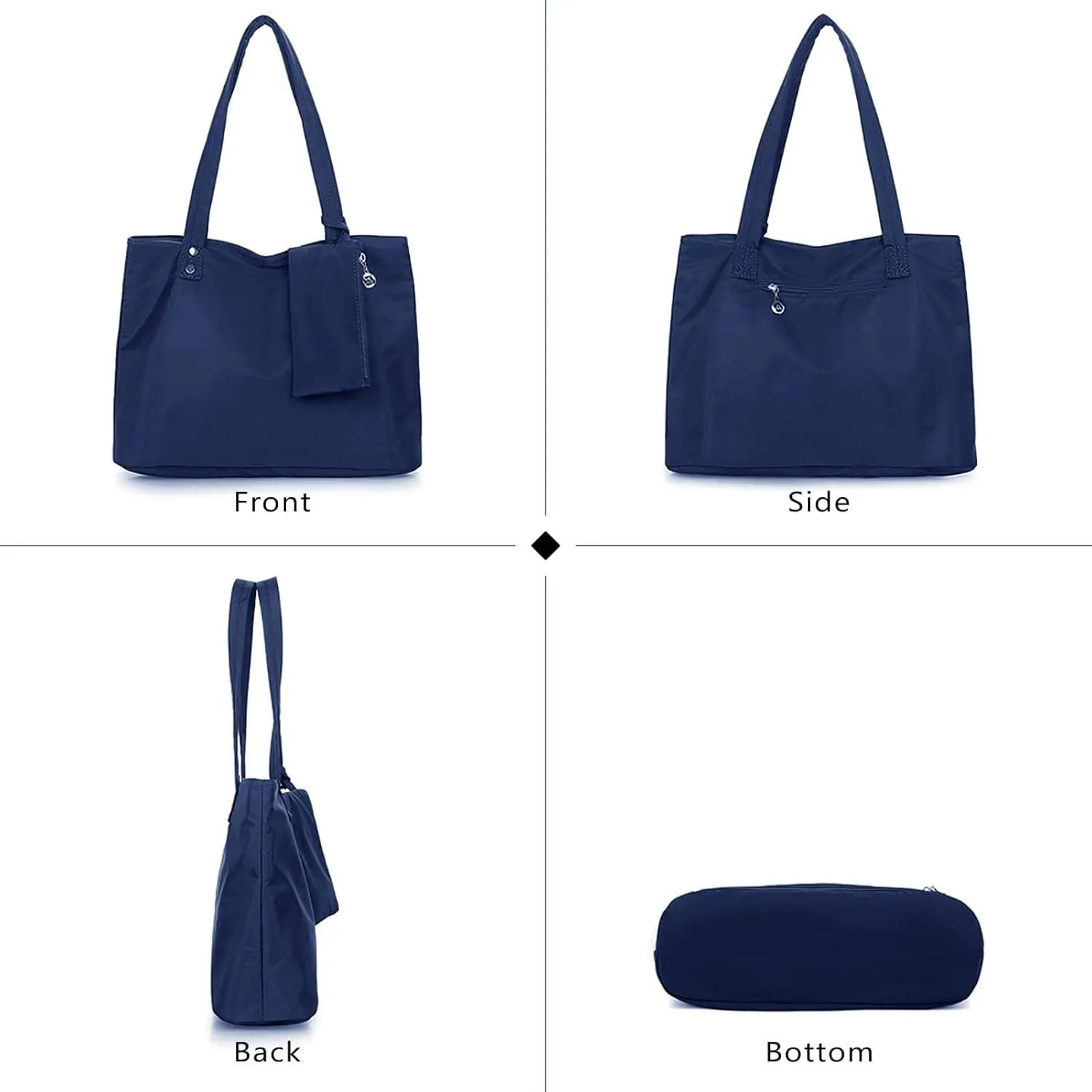 Women Multi Pocket Tote Bag Waterproof Nylon Shoulder Bags Travel Handbags Ladies Satchel Purse Laptop Bags