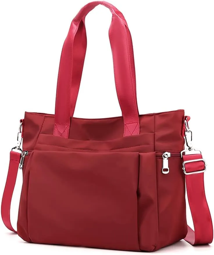Women Nylon Tote Bag Water resistant Multi-function Shoulder Handbag Light Travel Messenger Bags