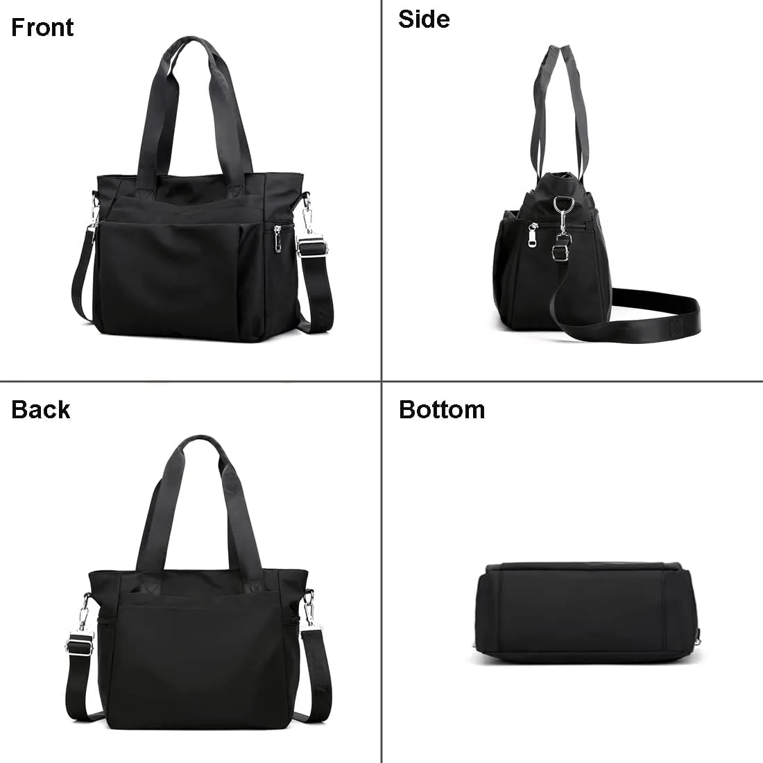 Women Nylon Tote Bag Water resistant Multi-function Shoulder Handbag Light Travel Messenger Bags