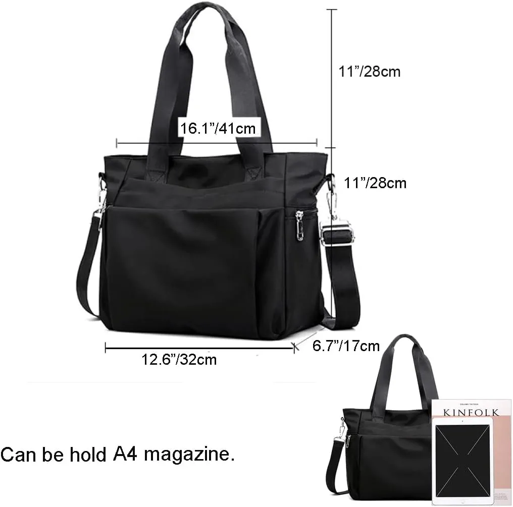 Women Nylon Tote Bag Water resistant Multi-function Shoulder Handbag Light Travel Messenger Bags