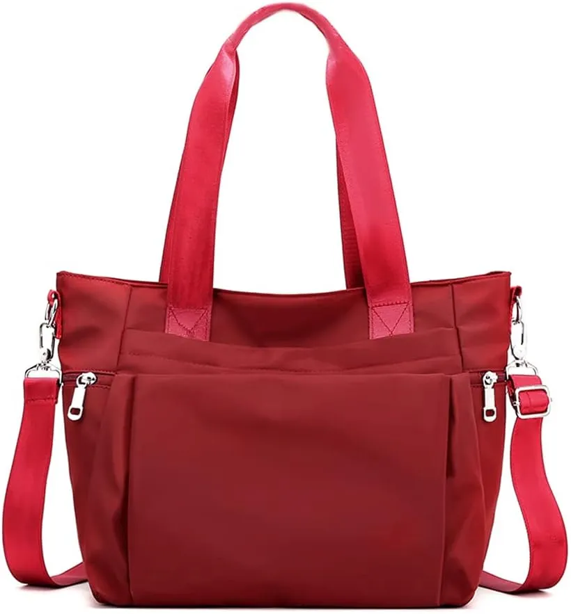 Women Nylon Tote Bag Water resistant Multi-function Shoulder Handbag Light Travel Messenger Bags