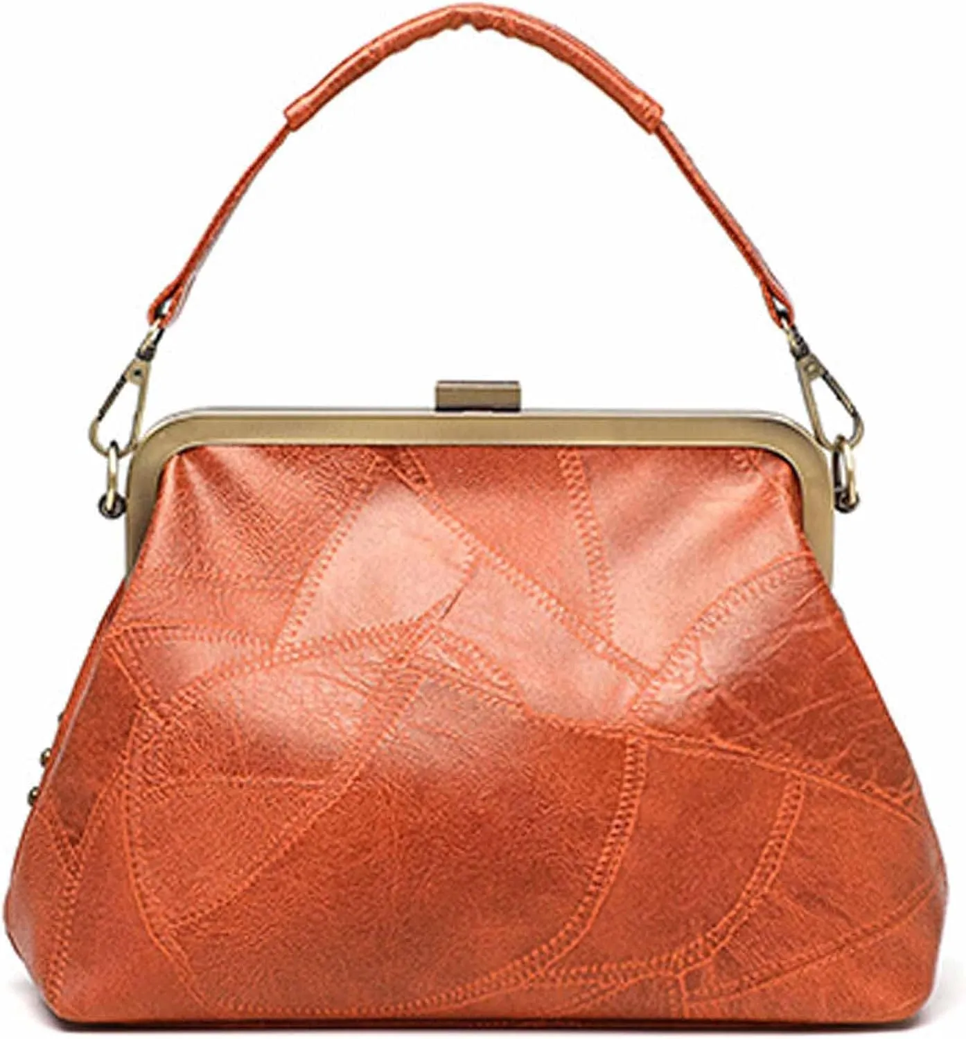 Women Retro Purse Top-handle Handbag Rivet Small Shoulder Crossbody Bag PU Leather Tote Satchel