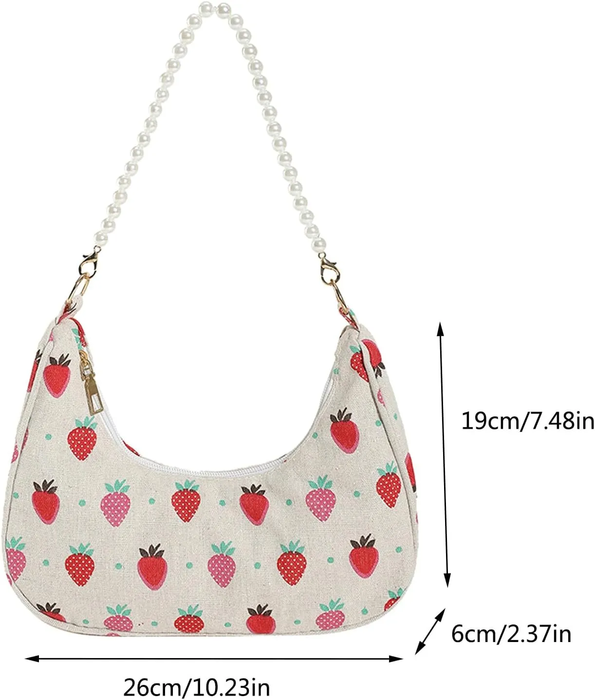 Women Shoulder Bag Fashionable New Pattern Simple Flower Print Cute Daily Handbag over The Shoulder Bags (Red, One Size)