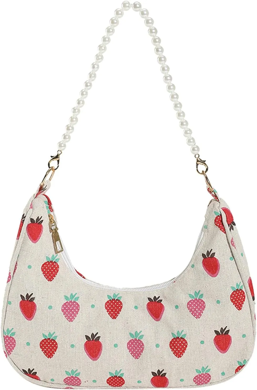 Women Shoulder Bag Fashionable New Pattern Simple Flower Print Cute Daily Handbag over The Shoulder Bags (Red, One Size)