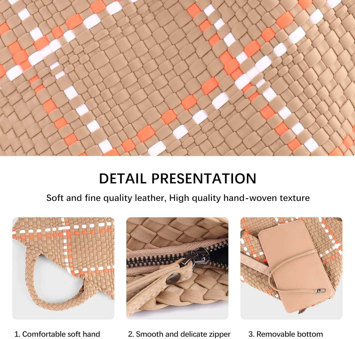 Women Tote Bag Large Neoprene Tote Bag Fashion Woven Bag Neoprene Tote Handbag Roomy Shoulder Bags for Beach, Gym