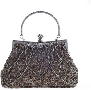Women Vintage Beaded Clutch Purses 1920s Flapper Clutch Gatsby Handbag Roaring 20s Evening Clutch Beaded Bag