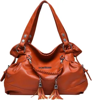 Women Vintage Large Bag Top-handle Handbags Casual Soft leather Shoulder Bags Tote Messenger Purse