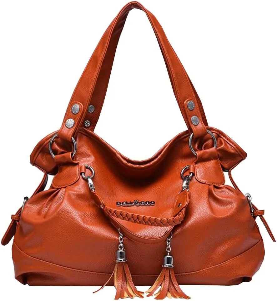 Women Vintage Large Bag Top-handle Handbags Casual Soft leather Shoulder Bags Tote Messenger Purse