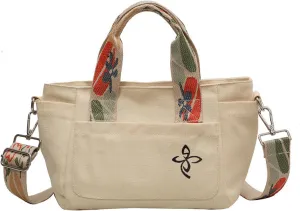 Women's Casual Multi Pocket Small Canvas Bag Single Shoulder Crossbody Bag for Commuting, Shopping and Yoga Practice