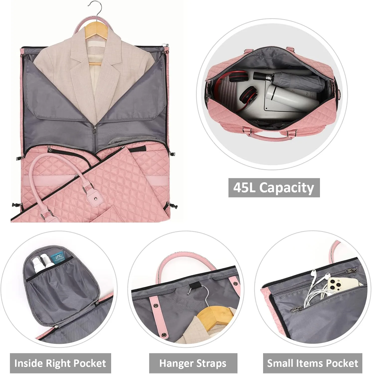 Womens Convertible Garment Bags for Travel, Modoker Waterproof Carry On Garment Bag Garment Duffel Bag