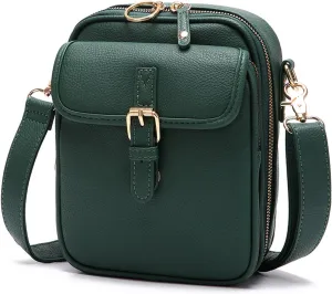 Women's Crossbody Handbags, Double Layer Leather Mini Messenger Bag, Anti Theft Crossbody Bags for Women with 10 Card Slots